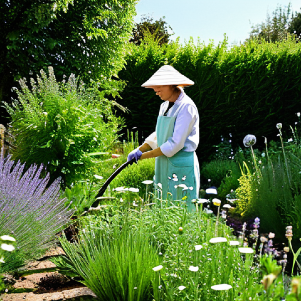 Herbal Garden**
"A lush and vibrant home garden filled with medicinal herbs like lavender, mint, and chamomile, fully clothed gardener tending to the plants, appropriate attire, sunlight filtering through the leaves, safe for work, perfect anatomy, natural proportions, professional photography, high quality, modest clothing."
**
