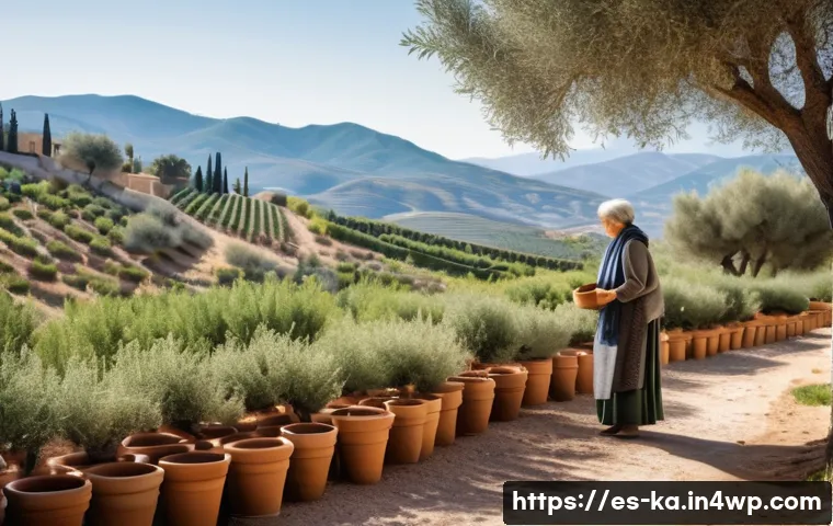 자연 처방 제도의 활용에 대한 소비자 조사 - A serene outdoor scene in a rural Spanish village featuring an elderly woman gathering medicinal her...
