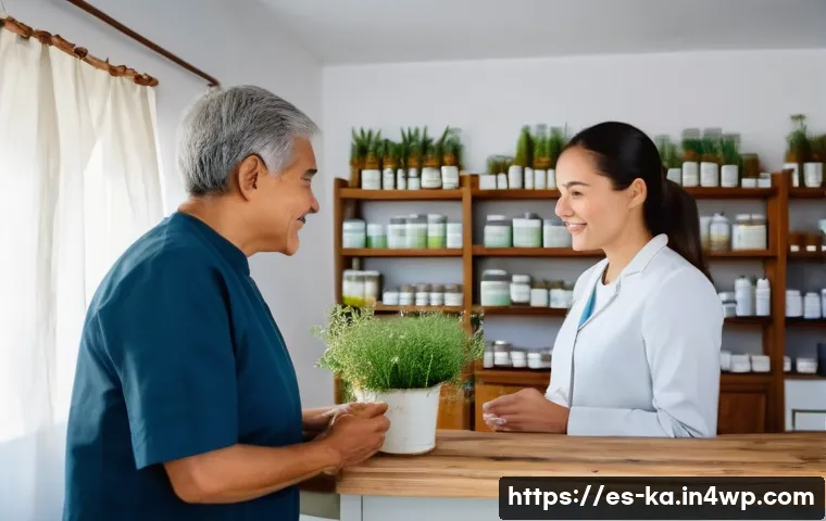 자연 처방 제도의 실천 사례 연구 - A warm, inviting scene inside a rural Spanish village clinic where a healthcare professional is gent...