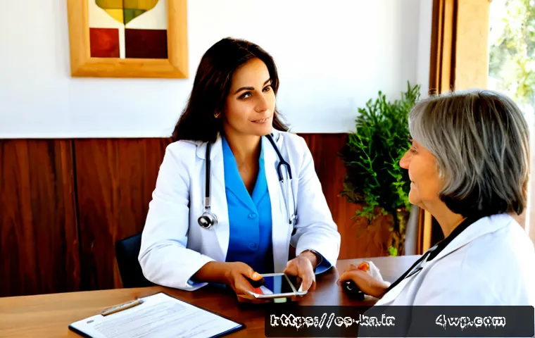 자연 처방 제도의 혁신적 접근법 - Photorealistic modern Spanish community health clinic, compassionate female doctor in a white coat d...